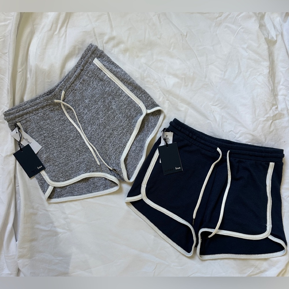 Aritzia Wilfred XXS Gray and Navy Athletic Shorts